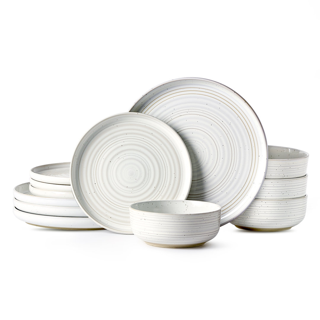  Constellation Plates And Bowls Sets, 12 Piece Dinnerware Sets, White